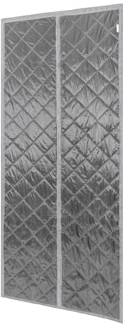 Magnetic Thermal Insulated Door Curtain - Weatherproof, Energy-Saving PVC Door Cover with Automatic Closure - Ideal for Winter Draft and Noise Reduction (Gray, 95 x 210 cm)