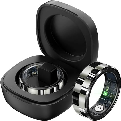 findtime Smart Ring Heart Rate Monitor Sleep Tracker TikTok Scroller Ring Fitness Tracker Blood Pressure Blood Oxygen Pedometer Step Counter Health Smart Rings for Women Men with Charging Case