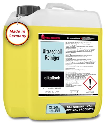 Optimal Products Konzentrat Ultraschall Reiniger I Alkalische Allzweck Reiniger für exzellente Entfettung & Reinigung 20l
