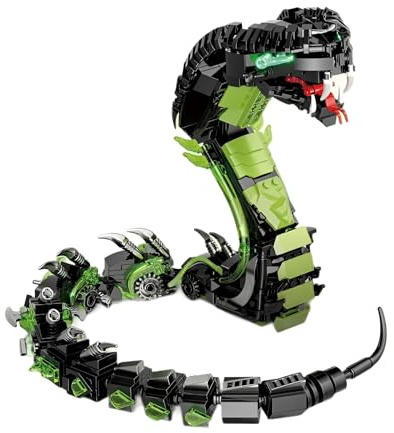 DzirePada Mechanischer Schlangen Bausteine Bausatz, 689Stück Technik Kobra Bauklötze Kit, Kreative STEM Tiere Modell Spielzeug für Büro Haus Dekoration, Ideen Geschenke Bildung für Kinder Erwachsene