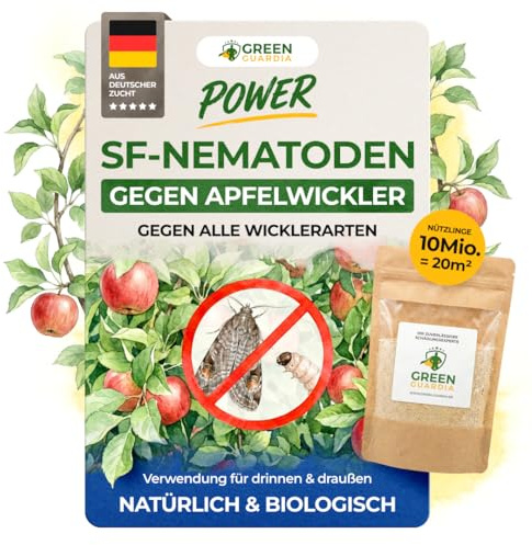 GREEN GUARDIA Super SF-Nematoden gegen Apfelwickler – 10 Mio. für 20m² - Biologisches Mittel zur effektiven Ameisen Bekämpfung – Umweltfreundlich, chemiefrei, einfache Anwendung