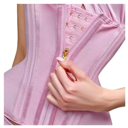 TXLEAPEY Shapewear för kvinnor, midjeformande korsett för kvinnor, väst med dragkedja och magkontroll, formande gördel, bantningsbälte, sportgördel (rosa, M)
