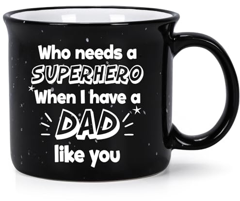 Joymaking Dad Gifts from Daughter Son, 15 oz Ceramic Coffee Mug Birthday Gifts for Dad, Funny Daddy Gift Superhero Daddy Mug, Fathers Day Birthday Presents Coffee Cup