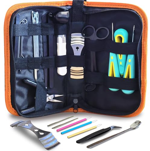 DiaWiew Candle Making Kit for Adults Beginners with Storage Bag, Candle Mold Punching and Wick Threading Tool, Including a Punching Needle with Hook and Large Eye, and Bracket for Fixing Candle Wicks