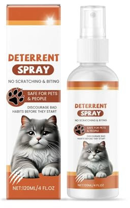 Spray re_pellent per gatti, protezione per mobili per gatti, naturale ed efficace, per addestramento comportamentale degli animali domestici, uso interno ed esterno, 314 Mjf386 (bianco, 120 ml)