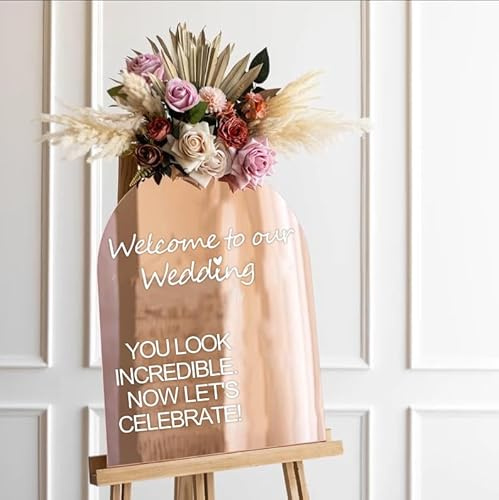 Lot de 4 autocollants de bienvenue de mariage avec inscription « Welcome to Our Love Story » pour selfie, miroir pour fête Borad Just Married (blanc)