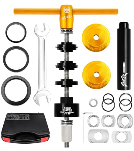 Kit Inferiore Bicicletta,Estrattore Movimento Centrale Bici,Kit Per La Stampa Del Cuscinetto Della Bicicletta,Per Rimuovere Strumento Professionale Per Cuscinetto Interno BB86/30/91/92 PF30(Giallo)