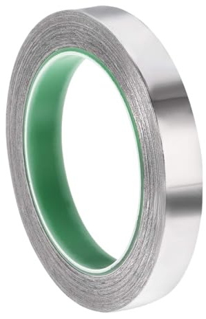 TA-VIGOR 15mm Aluminium Foil Tape Double Sided Conductive High Temperature | HVAC Duct Tape for Sealing & Patching, Conductive, Flame Retardant, Waterproof for Hot/Cold Air Ducts, Metal Repair