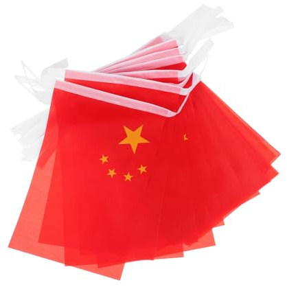 JOINPAYA Drapeau de Chine Guirlande Fanions Décorations Petite Bannière Drapeau National pour Fêtes Défilés Intérieur Extérieur
