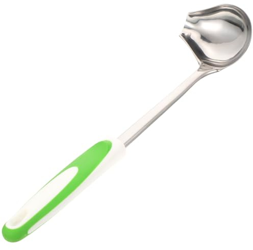 SAFIGLE Mestolo Piccolo in Acciaio Resistente con Beccuccio Laterale Antiscivolo per Salse e Condimenti Cucchiaio da Cucina Facile da Pulire Accessorio Pratico per Versare Olio e Dressing