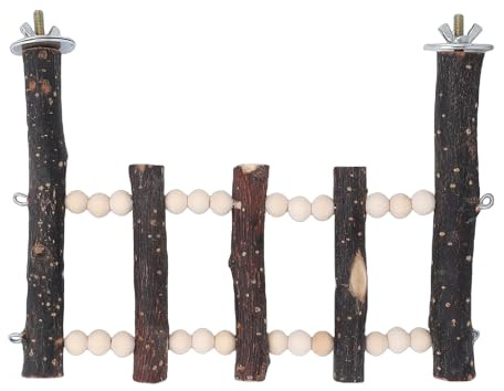 Riuulity Scala per Uccelli Robusta e in Legno di Melo, Decorazioni Colorate per Vari Uccelli, Montaggio Rapido, Scala per Arrampicata per Pappagalli, per Esercizi Divertenti e Sollievo