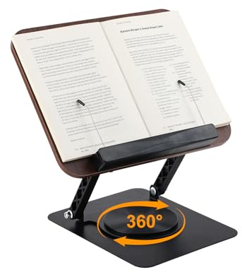 Pomodee Atril para Libros Giratorio 360°, Soporte de Lectura
