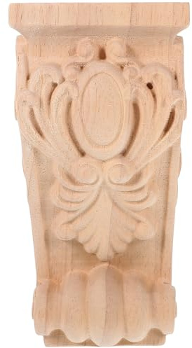 Garneck Chapiteau Bois Sculpté Style Européen Rustique Chic, Structure Robuste en Bois Massif Texture Fine, pour Décoration Intérieure Murale