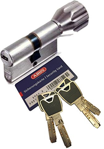 ABUS XP20S KXP20S Knaufzylinder Länge Z55/K55mm K=Knaufseite, mit Sicherungskarte und 4 Schlüssel mit Design-Clip, mit SKG** Bohrschutz