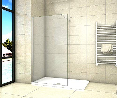 Aica Sanitär Duschwand Walk In Dusche 100cm Duschabtrennung 8mm NANO Glas Duschtrennwand 200cm Höhe