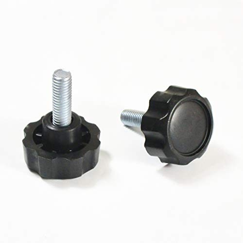 ajile - Sterngriff aus Kunststoff SCHWARZ Durchmesser 32 mm mit M8 x 20 mm Gewindestift aus Stahl Verzinkt - 8 Stck. - MBR820x8-FBA