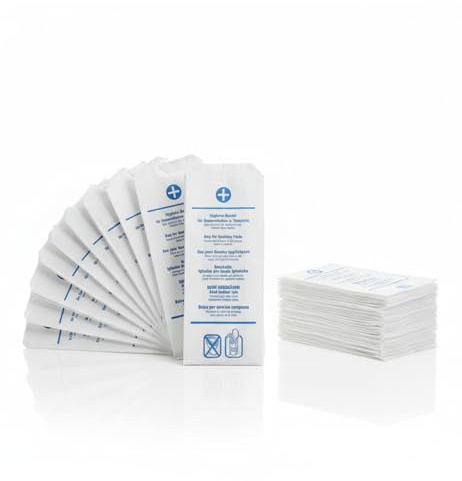 Hygienebeutel im Set, Hygiene-Bags-, 500 Damen-Papier-Hygienebeutel aus Zellulose-Papier