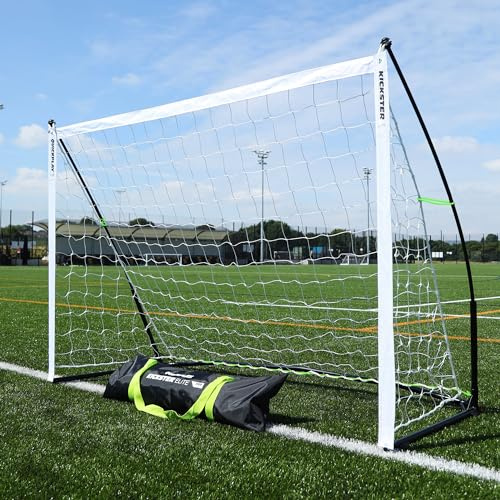 QUICKPLAY Kickster Elite 6 x 4' Portable Soccer Goal with Weighted Base – Ultra Portable Indoor & Outdoor Soccer Goal [Single Goal] (2) 6 x 4'