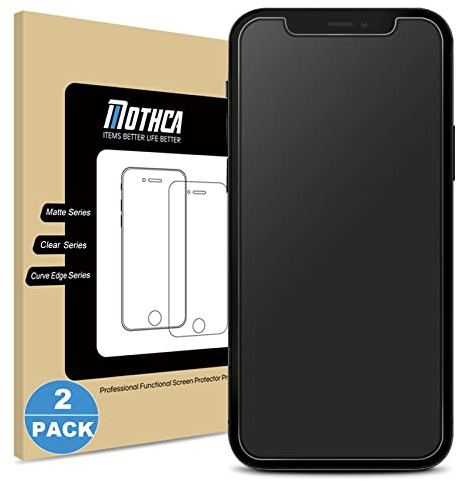 Mothca Mattes Schutzfolie für iPhone 12 Mini (5,4 Zoll), 2 Stück Schutzglas mit Montagerahmen, Nano-Ätztechnik, Entspiegelung, Anti-Fingerabdruck | Matte folie mit Nano-Ätztechnik, Anti-Reflex Schutzglas, Anti-Glare, Anti-Bläschen, Anti-Fingerabdruck, 9H Hartglas