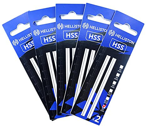 HSS Fers de rabot pour Leman 82mm 1050W SANS PLASTIQUE, 82mm (5 jeux = 10 fers réversibles)