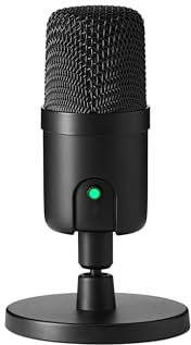 Amazon Basics Mini-USB-Kondensatormikrofon für Streaming, Gaming, Podcasting, mit Cardioid-Tonabnehmer, 5.8 x 3.4 inches, schwarz