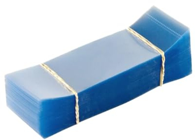 90 x 35 mm Flat Cut Perforated Shrink Bands (Fits approx. 53mm diameter Standard Caps) - Tamper Evident PVC Wrap Sleeves for Bottles and Jars - No Print (250)