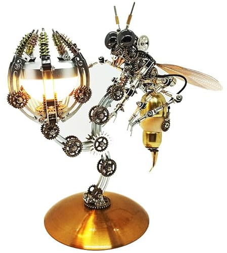 Metalkitor 3D-Metall-Puzzles für Erwachsene, Wespen-Modellbausatz, mechanische Modellbausatz, Steampunk-DIY-Ornament, Zusammenbau, Handwerk, Gehirn-Teaser, perfekte Raumdekoration und Geschenkauswahl,
