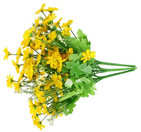 3 Stück Künstliche Chrysantheme aus Seidenimitation Gelb , Realistisch