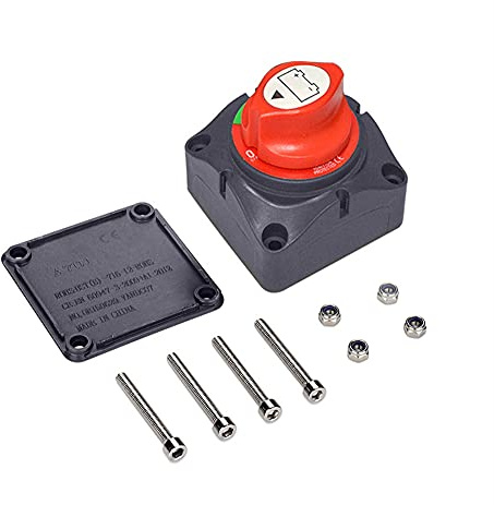 Batterie Hauptschalter 275A 12V-48V (On/Off), Wasserdichter Batterietrennschalter als Autobatterie Trennschalter für Fahrzeuge, Wohnmobile und Marineboote