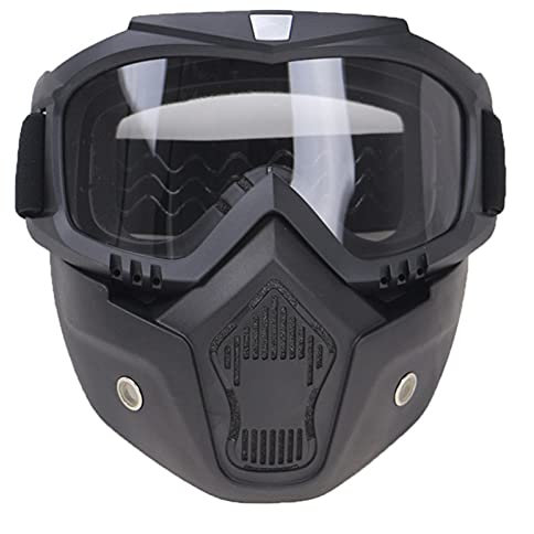 Skdvy Motorradbrille Fahrbrille Motorradbrillen mit Maske für Masque Motocross männer frauen outdoor reiten winddicht off room helme maske brille(Transparent)