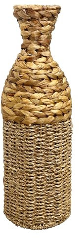 45.5cm Tall Large Floor Standing Vase for Artificial Flowers Pampas Grasses Woven Seagrass & Water Hyacinth Wicker Home Decor Gift