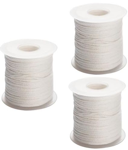 STOBOK 3rollen Kerzen Dochte Aus Baumwolle Spule Raucharm Und Langlebig Für DIY Kerzenherstellung Für Säulen Und Stumpenkerzen