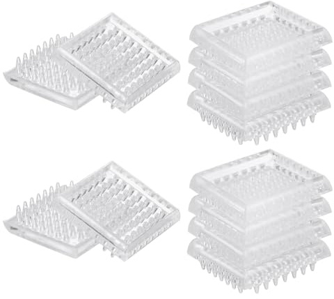 sourcing map 12 Pcs Carpet Protectors Spiked Caster Cups 1.89 Square Spiked Furniture Cup Furniture Carpet Protectors for Furniture Legs Table Chair Sofa