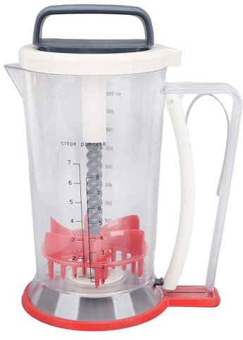 Pancake Dough Dispenser with Squeeze Handle, Manual Cupcake Dough Separator, Biscuit Separator, Dough Cream Separator with Mixing Function and Cup Measuring Scale, Baking Tools