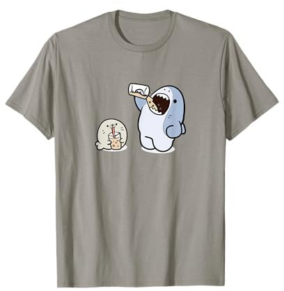 Thé boba à boire avec des boules de tapioca, dessin animé kawaii T-Shirt