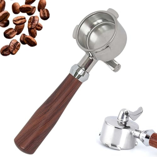 alouweekuky Portafiltro 51mm, Portafiltro 3 Orejas Doble Caño Compatible | con Delonghi Dedica EC680/EC685/EC785/EC820/EC850/EC860, Portafiltro de Acero Inoxidable