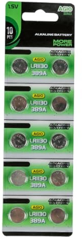 ZYHARUKO Lot de 10/20 piles bouton AG10 LR1130 1,55 V alcalines pour télécommandes de montres