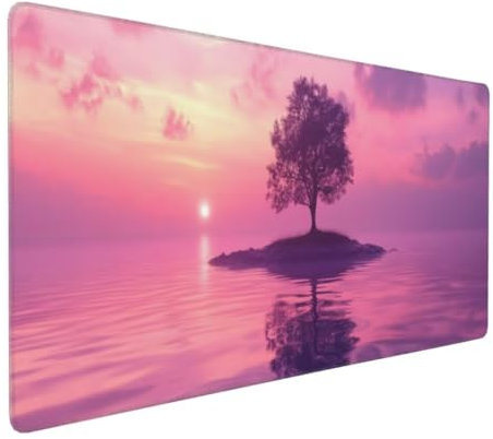 Rosa Baum Mauspad, Large XXL Mouse Pad 700x300x3mm Tastatur Matte, Groß Vernähte Kanten WassXerdicht Anti-Rutsch Mauspad, Erweiterter Schreibtisch Schutz Mauspad für Geschenk Weiblich Office k-395