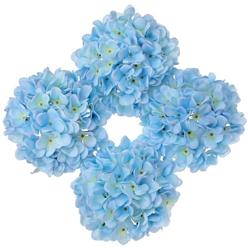 Oairse Set di 4 fiori artificiali, ortensia, ortensia, fiori artificiali con gambo, ortensia, per Natale, casa, decorazione da tavolo, composizioni per feste di nozze