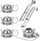 REFORUNG 6 Pièces Filtres à thé en Acier Inoxydable 4 Infuseur à Thé Boule à Thé avec Crochet et Chaîne 2 Pipe à Thé Passoires de Diffuseur pour Thé, Épices et la plupart des tasses et théières