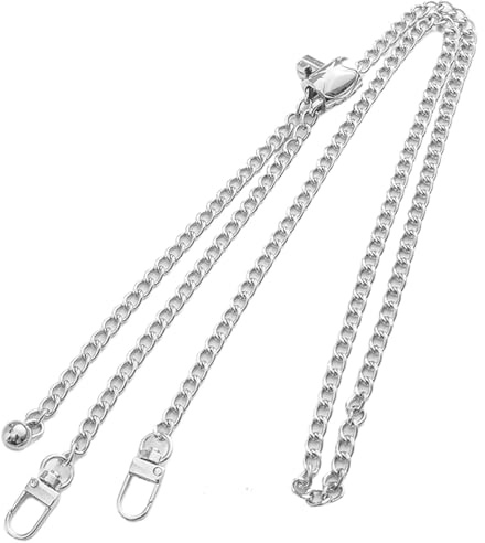 SSyang Taschenkette,120 cm Handtasche Schultergurt Kette, Handtaschenkette mit Schnallen, mit Verstellbarer Länge, DIY für Handtasche Damen Umhängetasche Tasche Geldbörse (Silber)