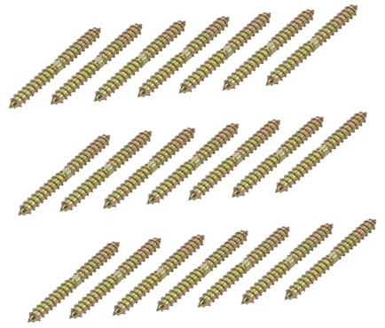 Alipis 40 Tornillos De Doble Extremo Autorroscantes Galvanizados 6x60 Mm Para Muebles y Conexión De Estructuras, Tornillos De Rosca De Alta Precisión Para Carpintería y Bricolaje