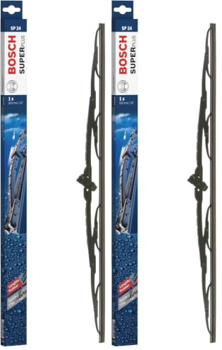 Bosch Wiper Blade Super Plus SP24, Length: 600mm − Single Front Wiper Blades (Pack of 2)