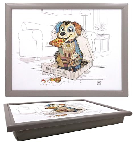 Lesser & Pavey Bug Art Pedro Pup Plateau pour servir la nourriture et le petit déjeuner | Plateaux confortables avec coussin poire pour collations et dîners | Plateau de service durable pour manger