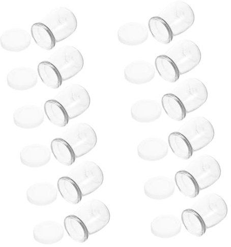 Homoyoyo Lot de 12 Bouteilles en Verre 100 Ml Réutilisables, Contenants Alimentaires Étanches en Verre, Pots à Yaourt Pratiques Cuisine et Transport, pour Desserts et Boissons