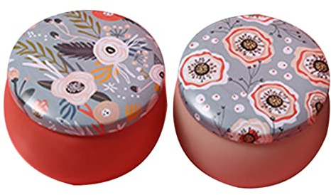 OSALADI 2 piezas Bote Hermético de Hojalata para Té y Snacks de Mini Latas con Único Diseño Portátil y Duradero para Almacenamiento de Azúcar y