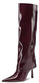 QUEEN HELENA Stivali Alti a Gambale Largo con Tacco a Spillo Casual Donna K3970