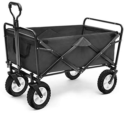 Chariot de jardin pliable multifonction à 4 roues pour camping, pêche et activités de plein air Capacité de charge 80 kg