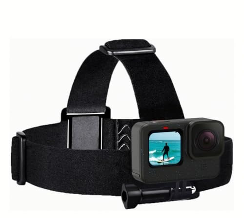 Lot de 2 sangles de tête pour caméra d'action - Réglable et élastique - Pour le sport et l'extérieur - Compatible avec GoPro Hero 11 10 9 8 7, Max, Fusion, Session, DJI, Osmo, Insta360, etc