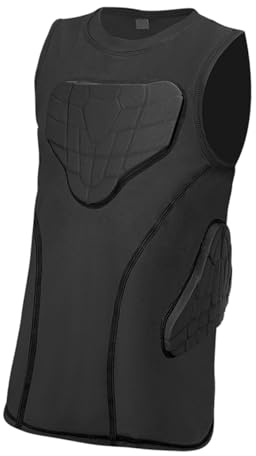 LOVIVER Gilet de Protection des côtes, équipement léger et Polyvalent, Haut d'entraînement rembourré pour Skateboard, Rugby, garçons, L